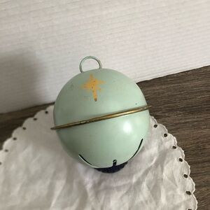 Mint Green Metal Bell with Starburst Design